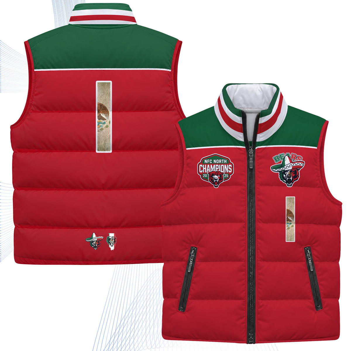 CHI Mexico Style Puffer Vest - Printed V2