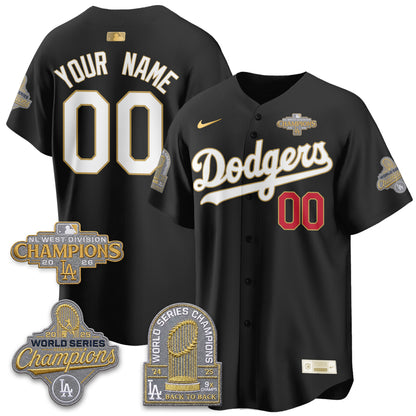 LAD 2026 NL West Champs Gold Vapor Custom Jersey- Stitched