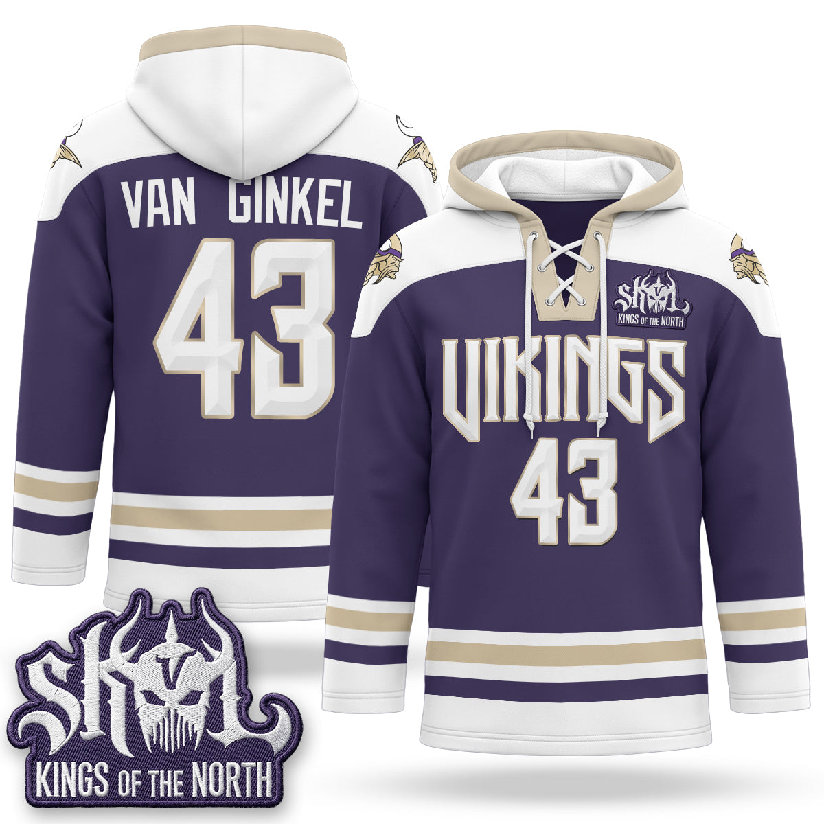 Minnesota Vikings 2026 Rivalries Fleece-Lined Hockey Hoodie - Stitched