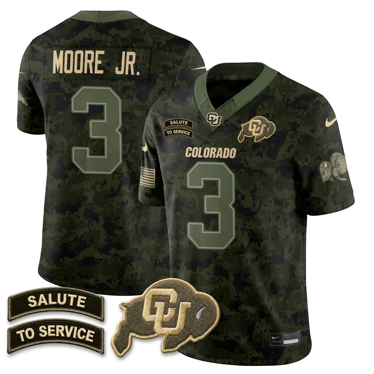 Colorado Buffaloes 2026 Salute to Service Vapor Jersey - Stitched