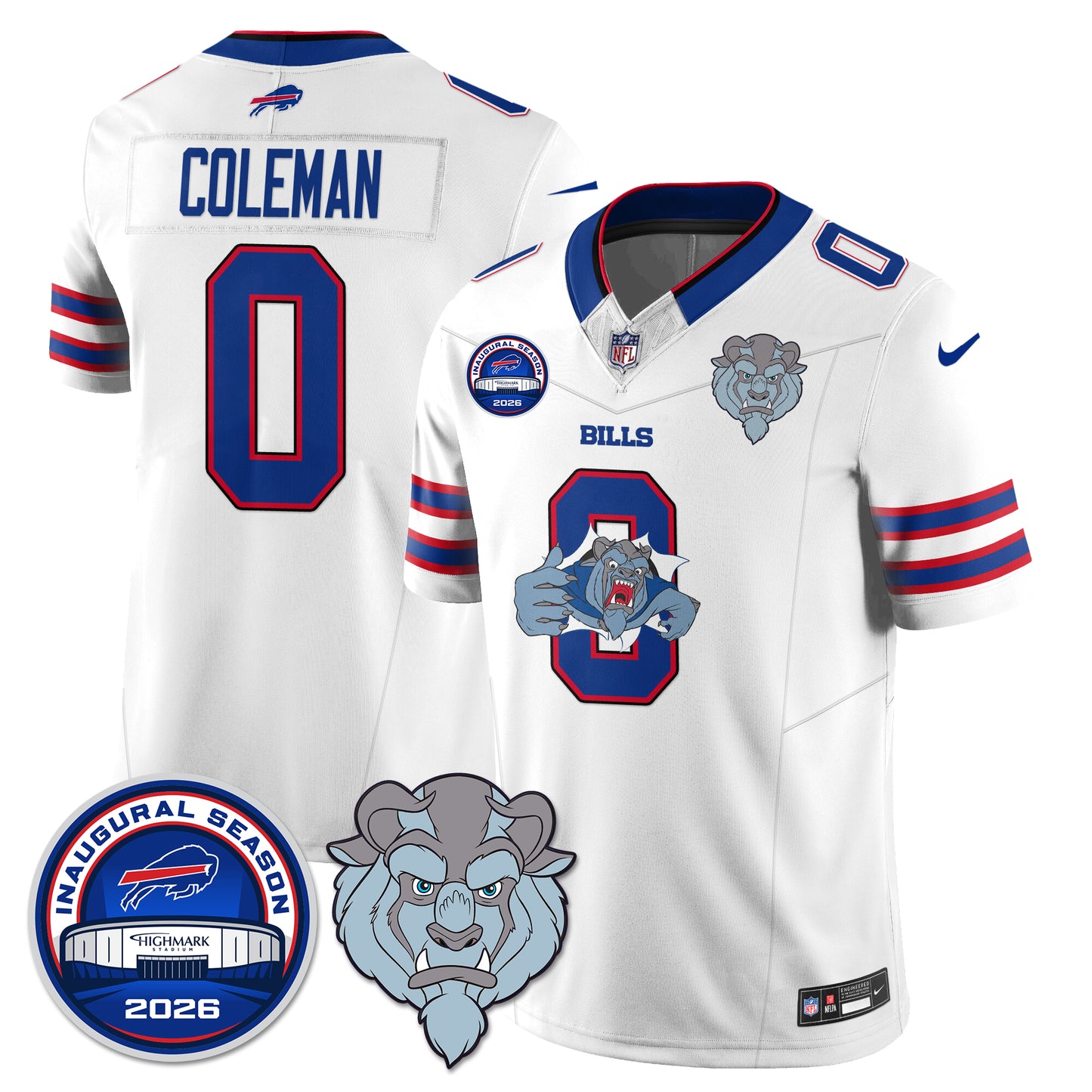 Buffalo Bills x Hairy Blue Beast Edition Vapor Jersey - Stitched