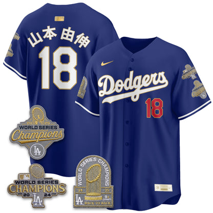 LAD Gold Collection Stadium Vapor Limited Jersey - Back to Back 9x Champs - All Stitched