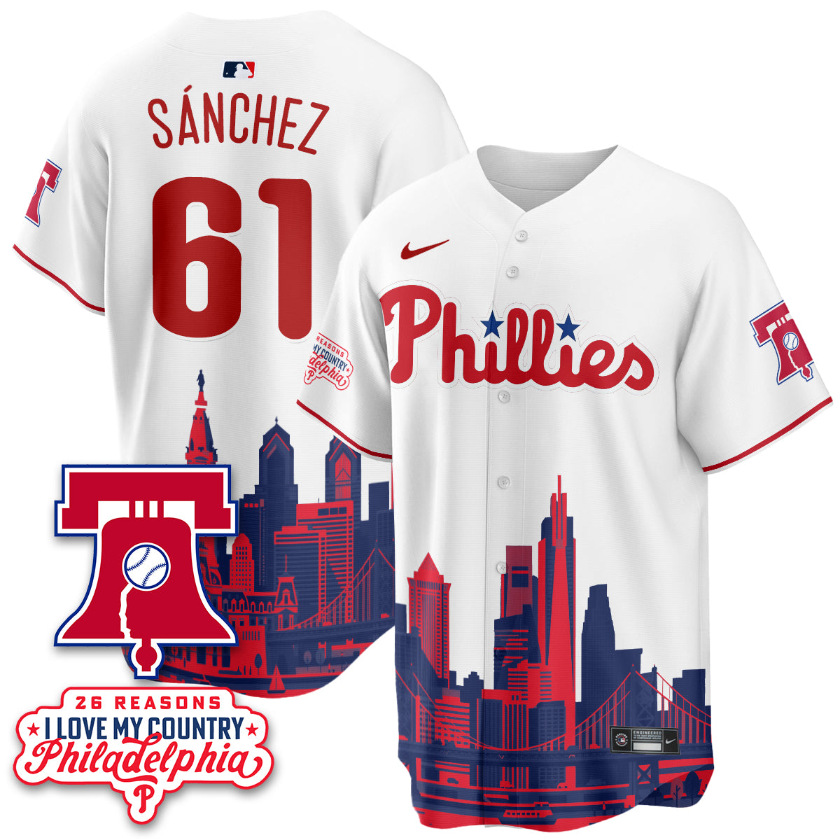 Philadelphia Phillies "26 Reasons I Love My Country" Edition Vapor Jersey - Stitched
