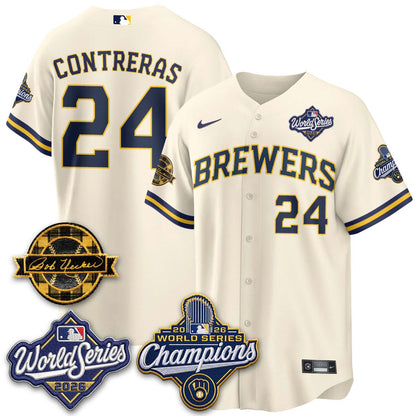MIL 2026 WS Champions - Bob Uecker Patch Vapor Jersey - Stitched