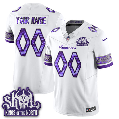 MIN Fangear Edition Warrior Skol Patch Vikings Font Vapor Custom Jersey - Stitched