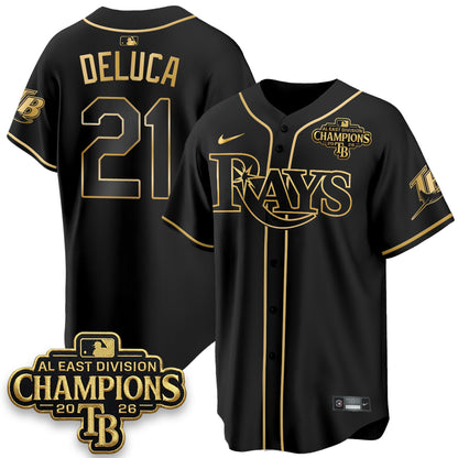 Tampa Bay Rays 2026 AL East Champs Gold Edition Vapor Jersey - Stitched
