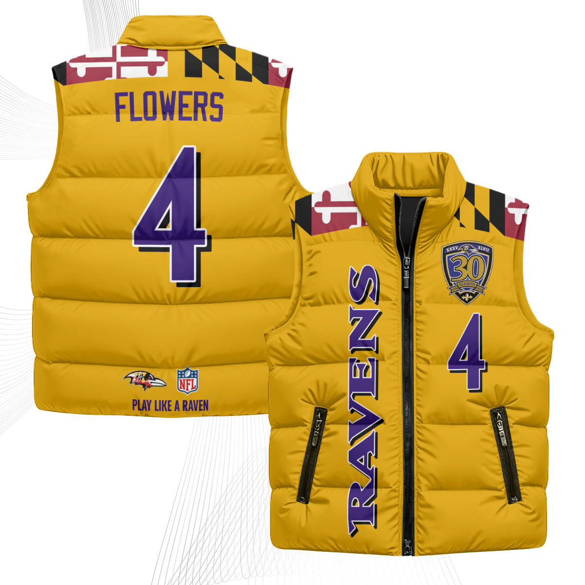 BAL Maryland Puffer Vest - Printed