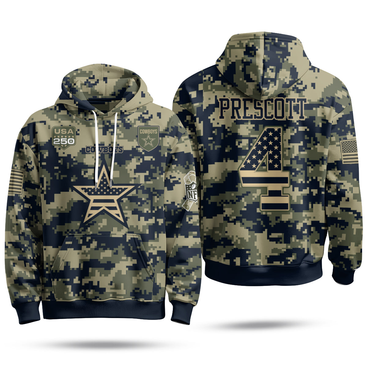 DAL 2026 Salute To Service Edition Pullover Hoodie - Printed