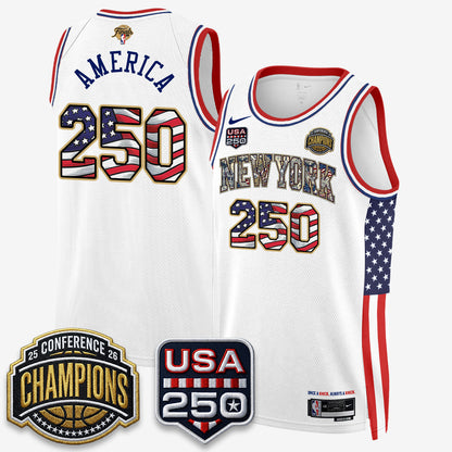 New York Knicks 2026 NBA Eastern Conference Champions x Fourth of July Vapor Jersey - Stitched