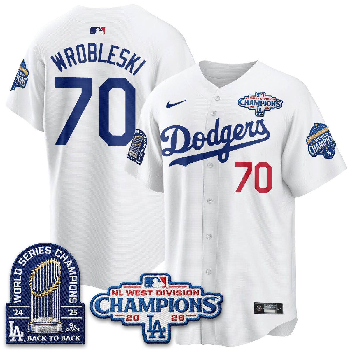LAD 2026 NL West Champs Vapor Jersey- Stitched