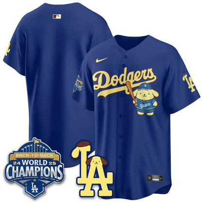 Los Angeles Dodgers Pompompurin Edition Vapor Jersey - Stitched
