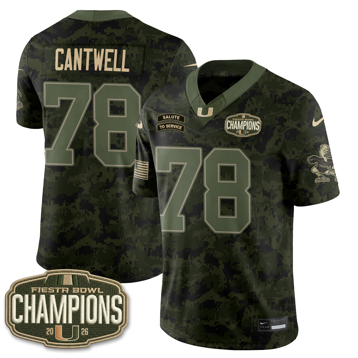 Miami Hurricanes 2026 Salute to Service Vapor Jersey - Stitched