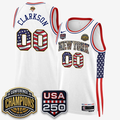 New York Knicks 2026 NBA Eastern Conference Champions x Fourth of July Vapor Jersey - Stitched