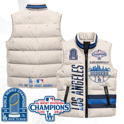 LAD "Bleed Blue" Puffer Vest - Printed
