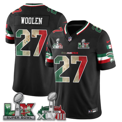 Seattle Seahawks Mexico Edition Vapor Jersey V2- Stitch