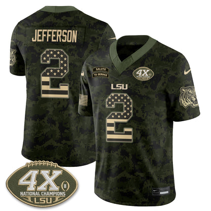 LSU Tigers 2026 Salute to Service Vapor Jersey - Stitched