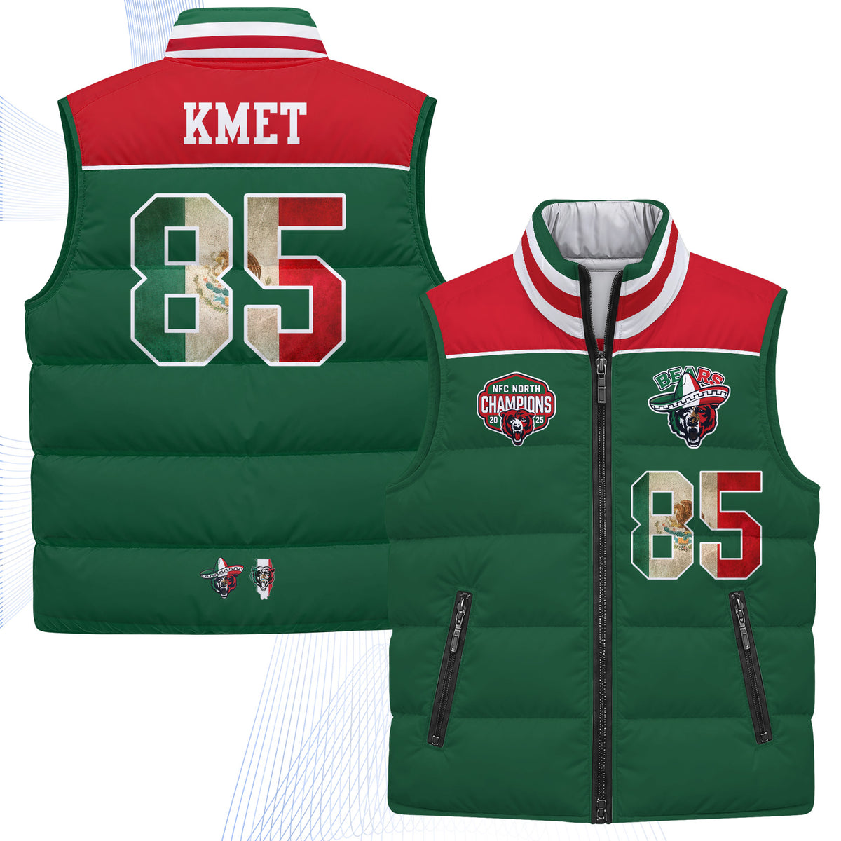 CHI Mexico Style Puffer Vest - Printed V2