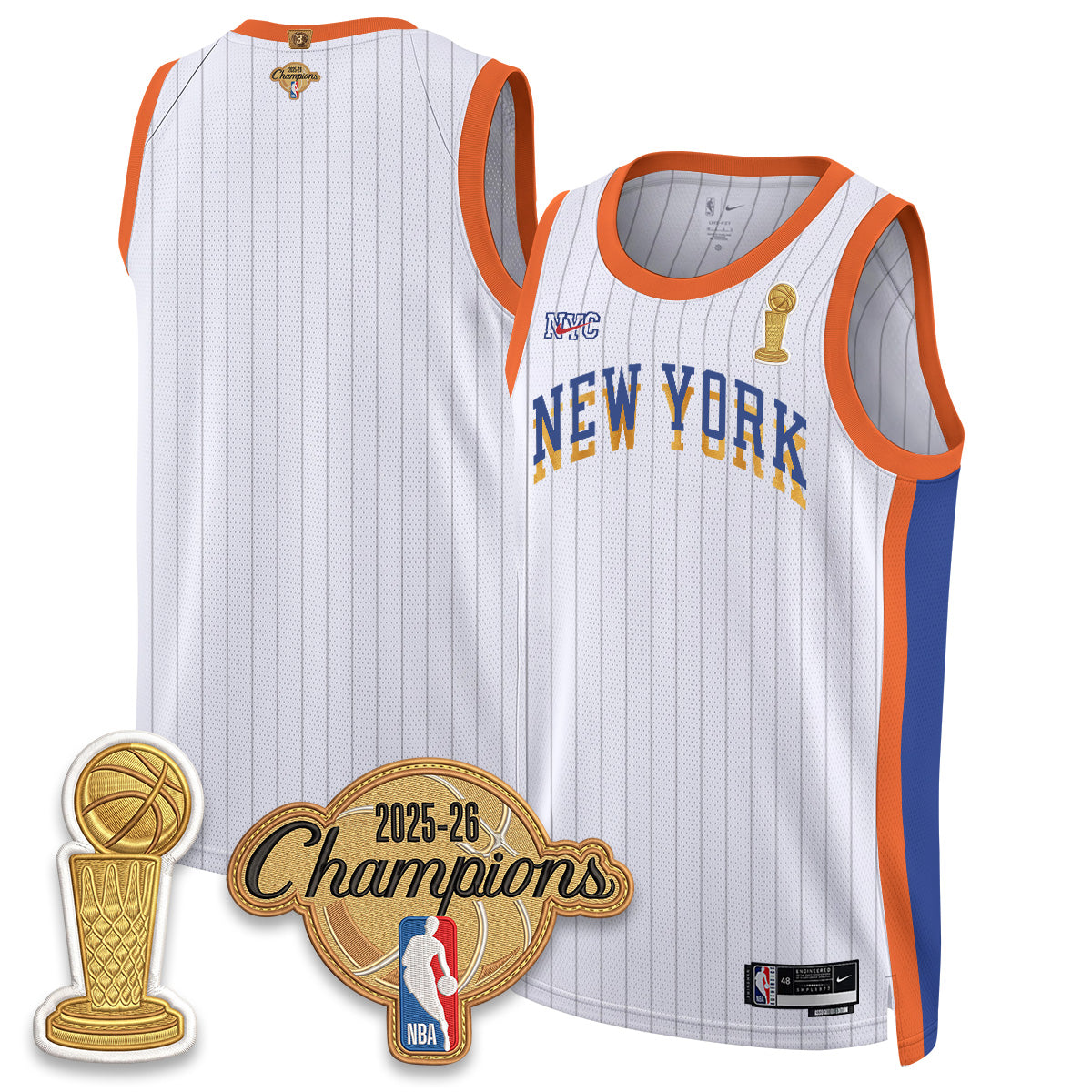 New York Knicks Champions Night Vapor Jersey - Stitched