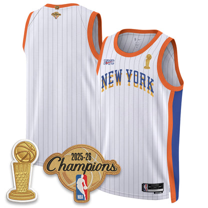 New York Knicks Champions Night Vapor Jersey - Stitched