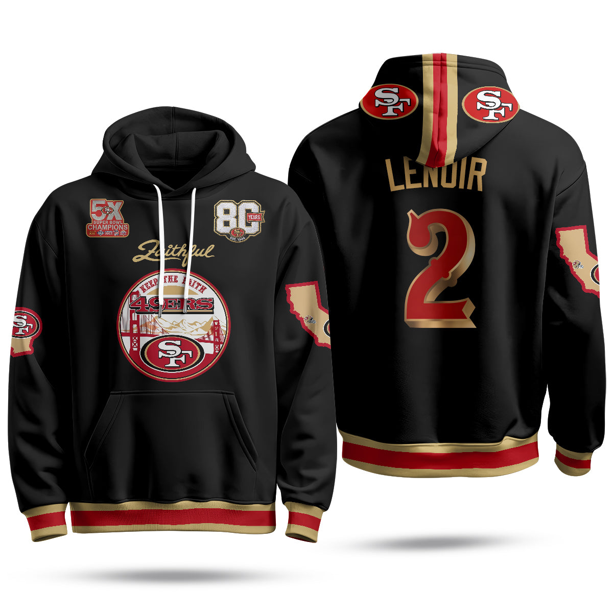 San Francisco 49ers Faithful to The Bay Hoodie - Stitched