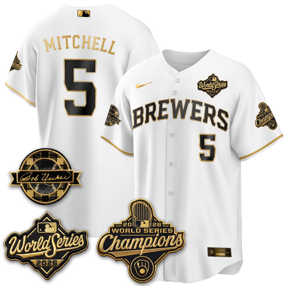 MIL 2026 WS Champions - Bob Uecker Patch Vapor Jersey - Stitched