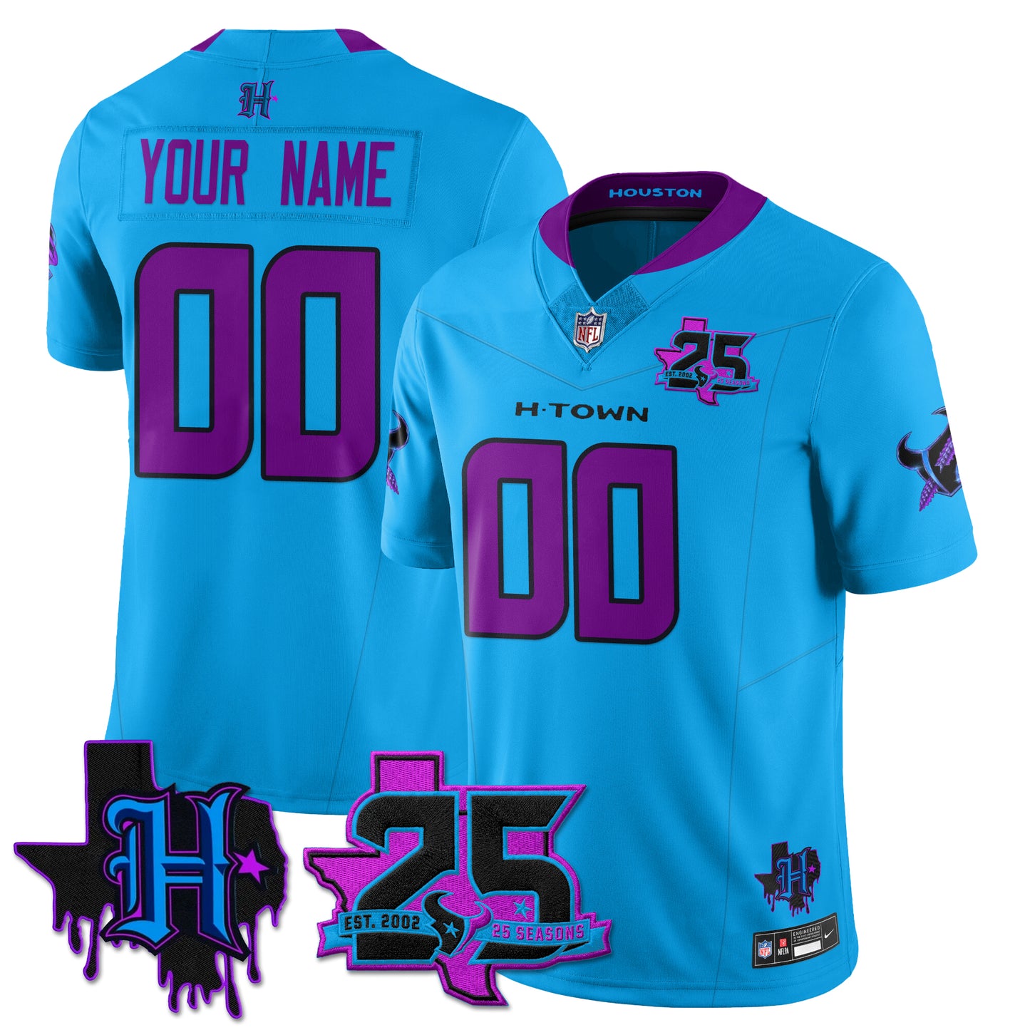 HOU 25th Seasons in 2026 DJ Screw Vapor Custom Limited Jersey - All Stitched