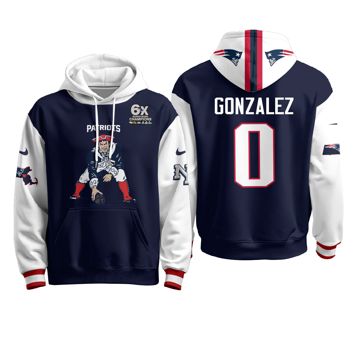 New England Patriots Minuteman Edition Hoodie - Stitched