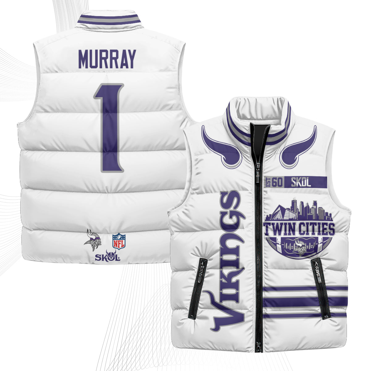 MIN Twin City Puffer Vest - Printed
