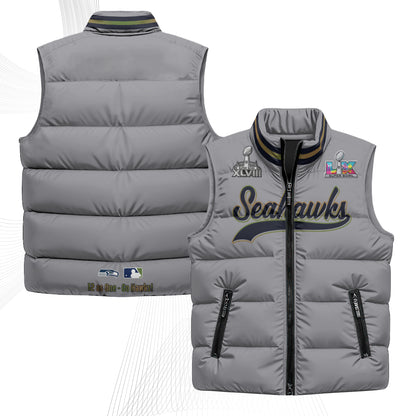 Seattle Seahawks S.Bowl Champs Puffer Vest - Printed
