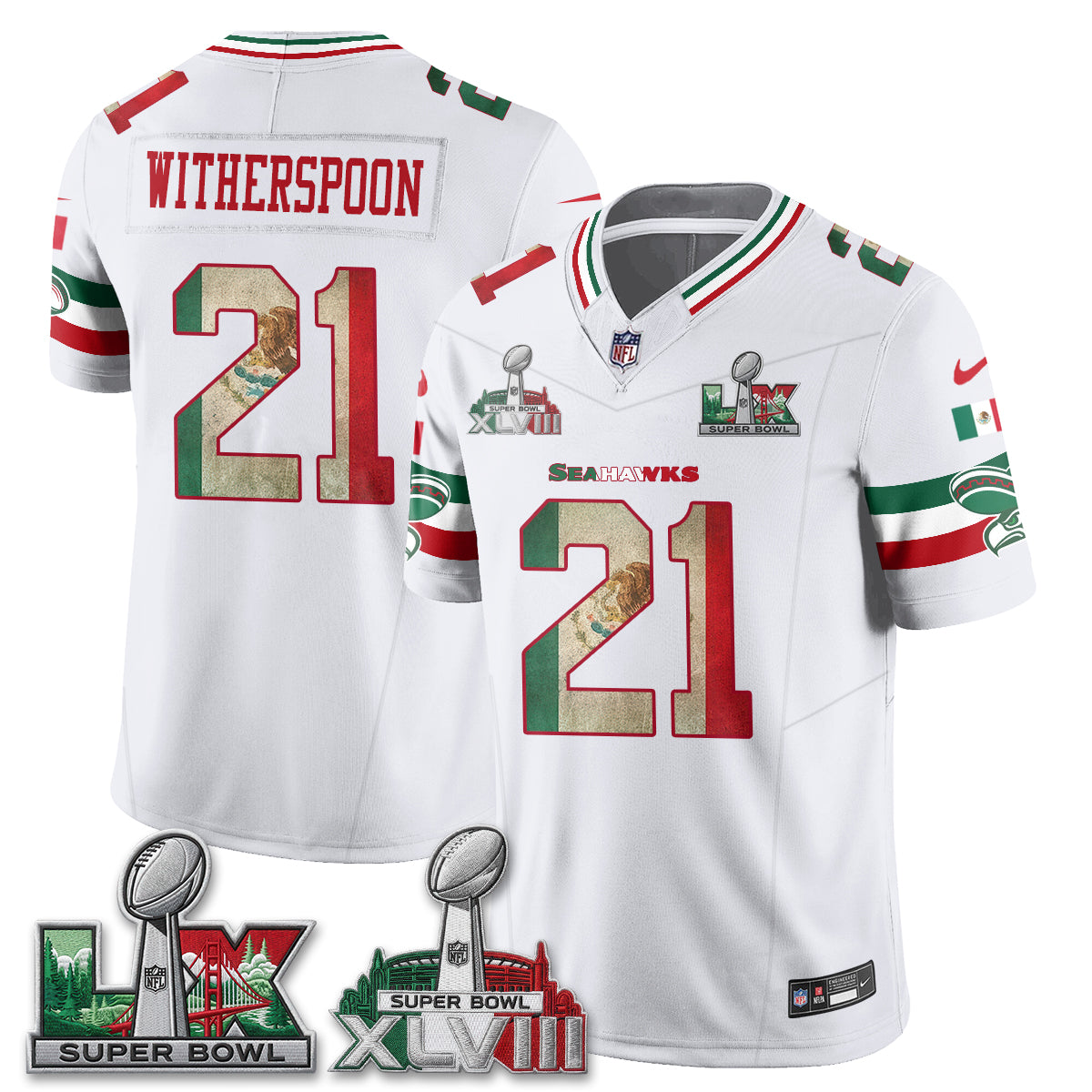 Seattle Seahawks Mexico Edition Vapor Jersey V2- Stitch