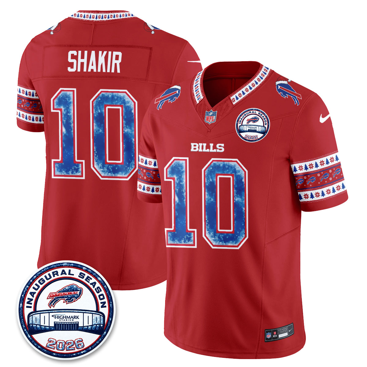 Buffalo Bills Xmas Edition Vapor Jersey - Stitched