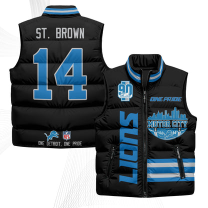 DET Motor City Puffer Vest - Printed