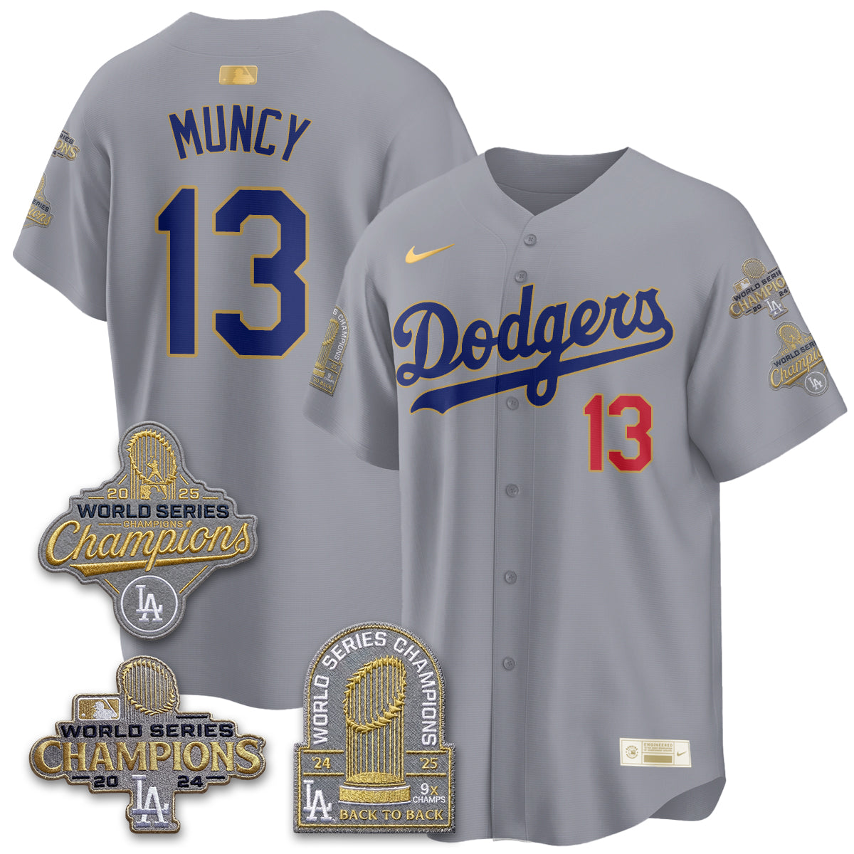 LAD Gold Collection Stadium Vapor Limited Jersey - Back to Back 9x Champs - All Stitched