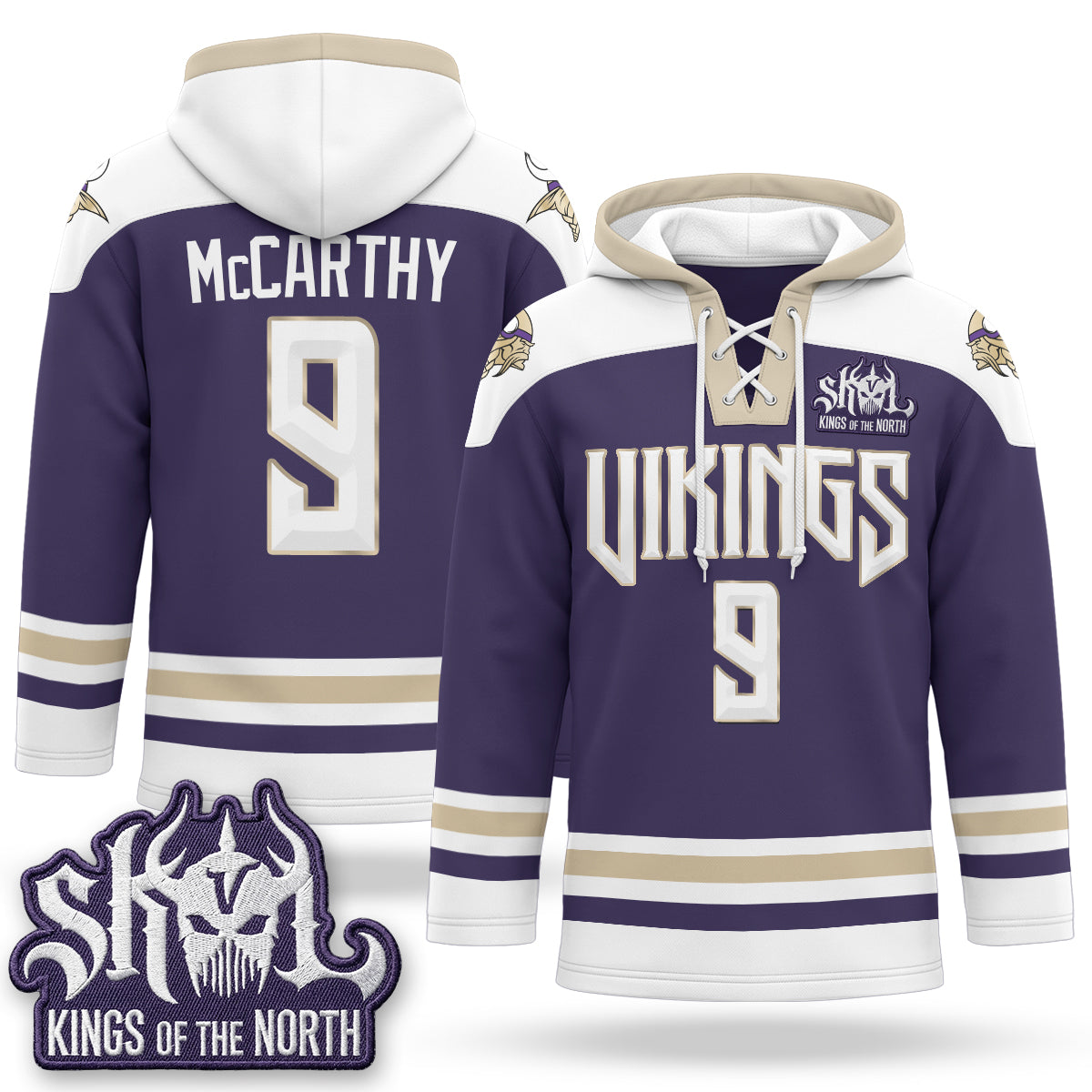 Minnesota Vikings 2026 Rivalries Fleece-Lined Hockey Hoodie - Stitched