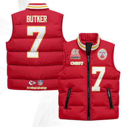 Kansas City Chiefs 4X Champs Gold Edition Puffer Vest - Printed