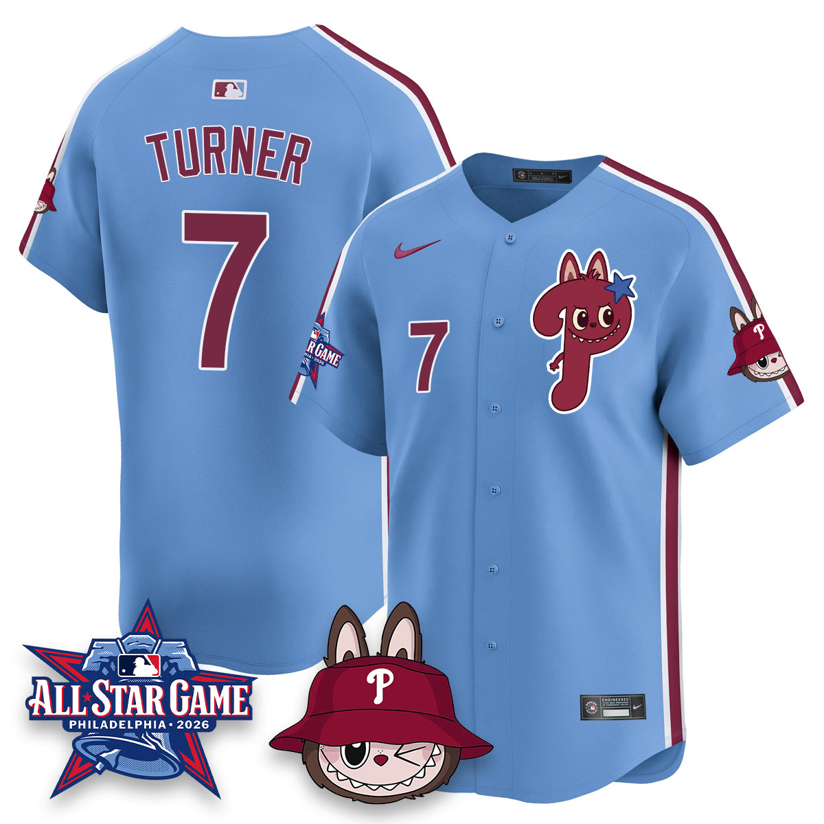 Philadelphia Phillies Fanged Rabbit Doll  Vapor Limited Jersey - Stitched