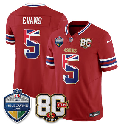 San Francisco 49ers Melbourne Game 2026 Vapor Jersey - Stitched