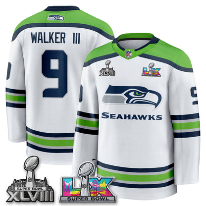 SEA 2X S.Bowl Champions Patch Hockey Jersey - Stitched