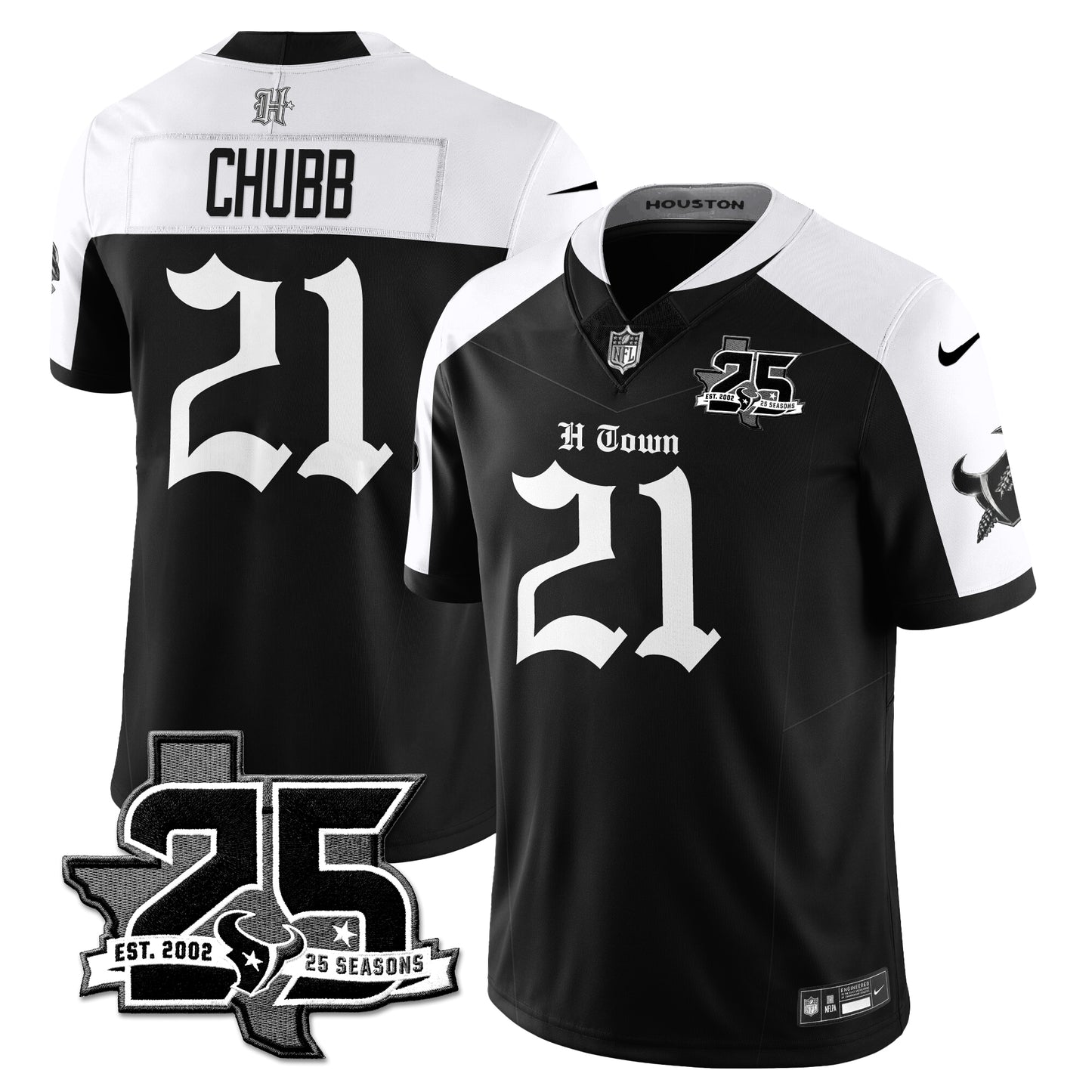 HOU 25th Seasons in 2026 Gothic Vapor Gold Edition Limited Jersey - All Stitched