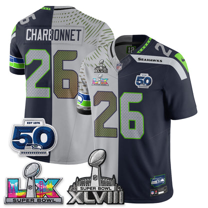Seattle Seahawks SB LX Champs Split Edition Vapor Jersey - Stitch