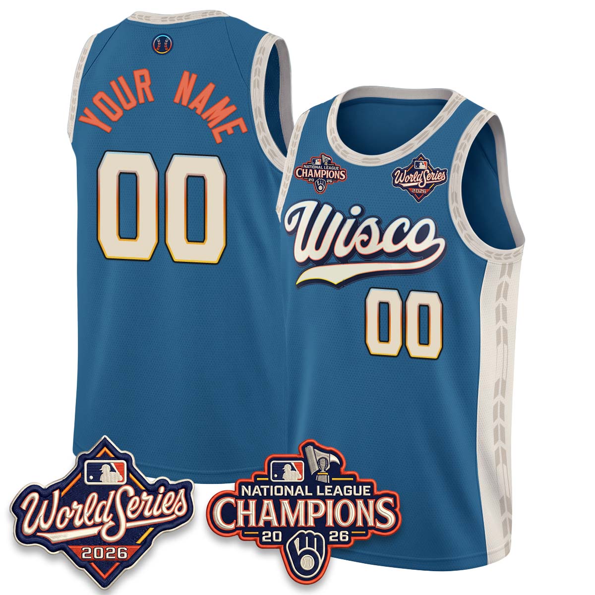 MIL 2026 NL Champions Basketball Custom Jersey - Stitched
