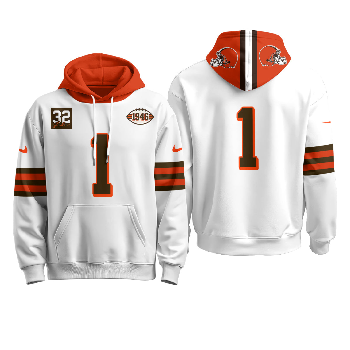 CLE 1946 Anniversary Patch Fleece Hoodie - Printed