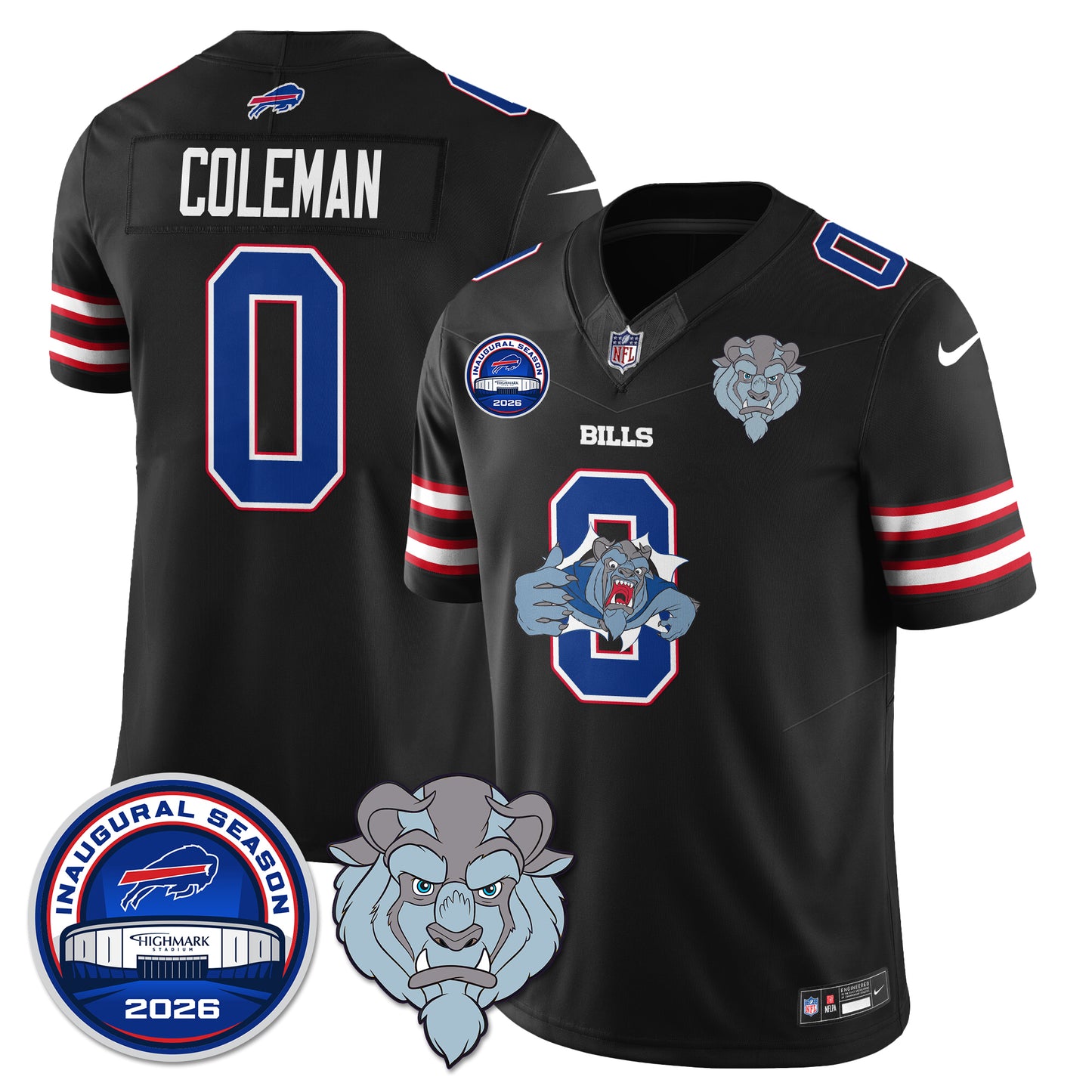 Buffalo Bills x Hairy Blue Beast Edition Vapor Jersey - Stitched