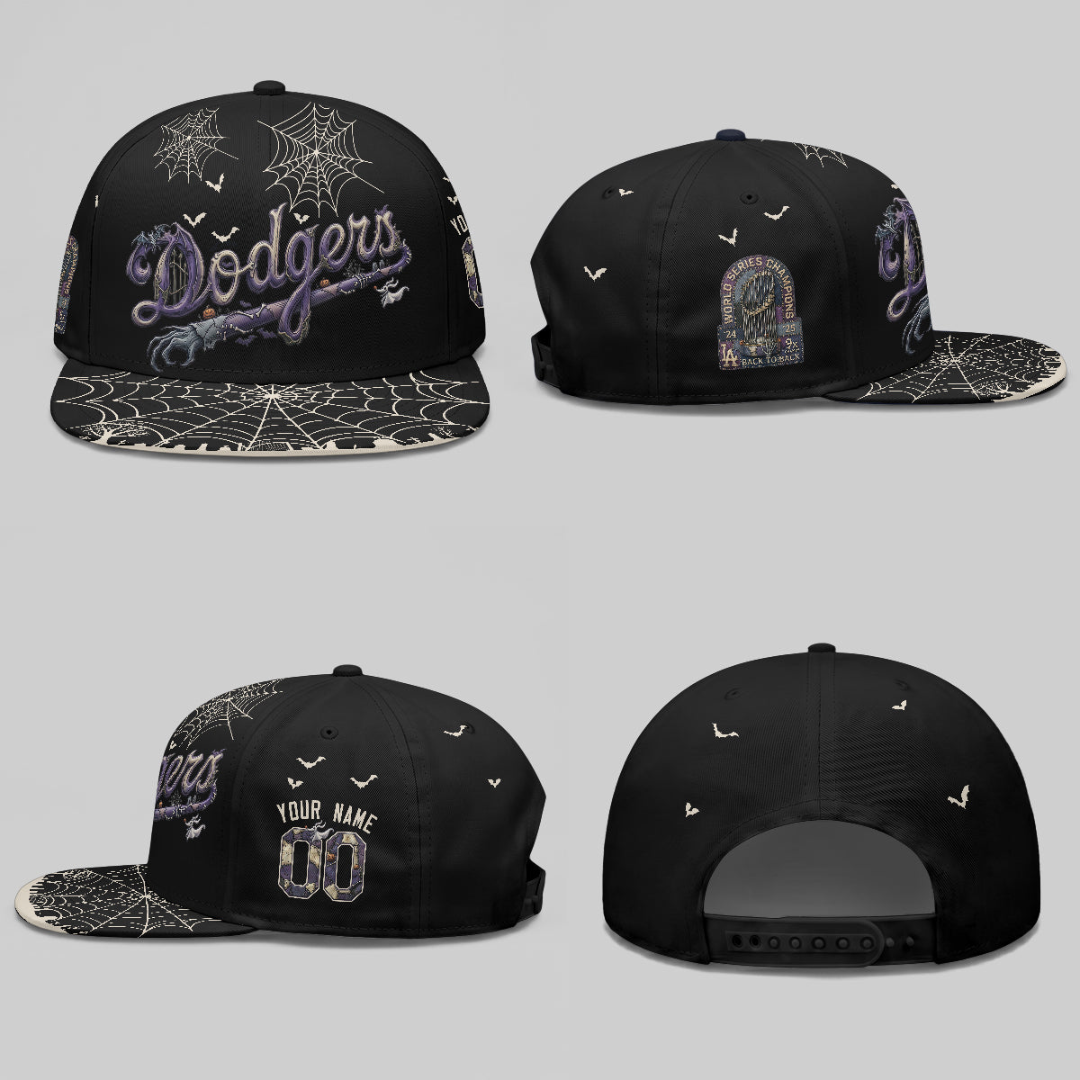 Los Angeles Dodgers Nightmare Personalized Snapback Cap - Printed