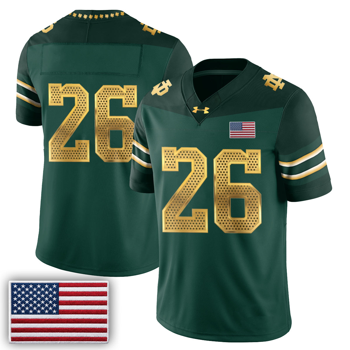 Notre Dame Fighting Irish 2026 Shamrock Series Football Vapor Jersey - Stitched