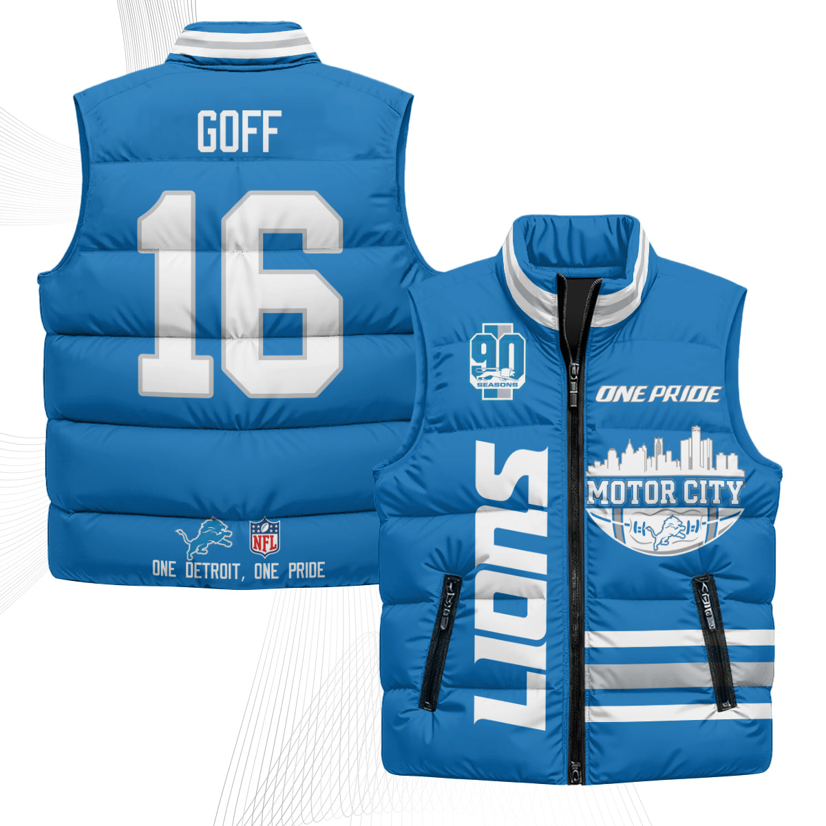 DET Motor City Puffer Vest - Printed