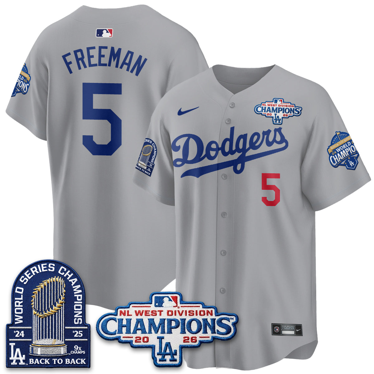 LAD 2026 NL West Champs Vapor Jersey- Stitched