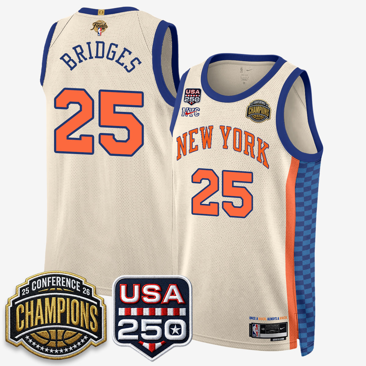 New York Knicks 2026 NBA Eastern Conference Champions City Edition Jersey V2- Stitched
