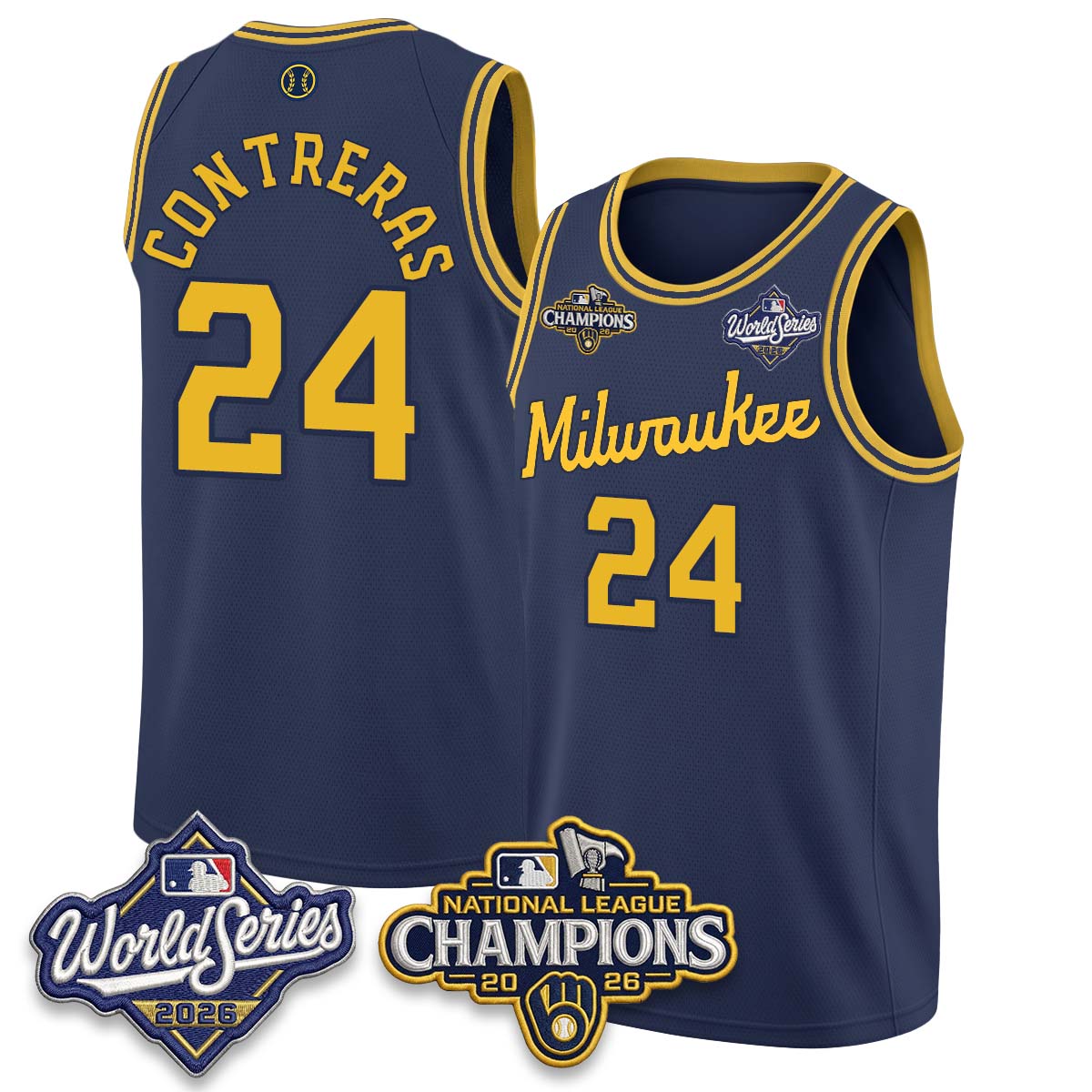 MIL 2026 NL Champions Basketball Jersey - Stitched