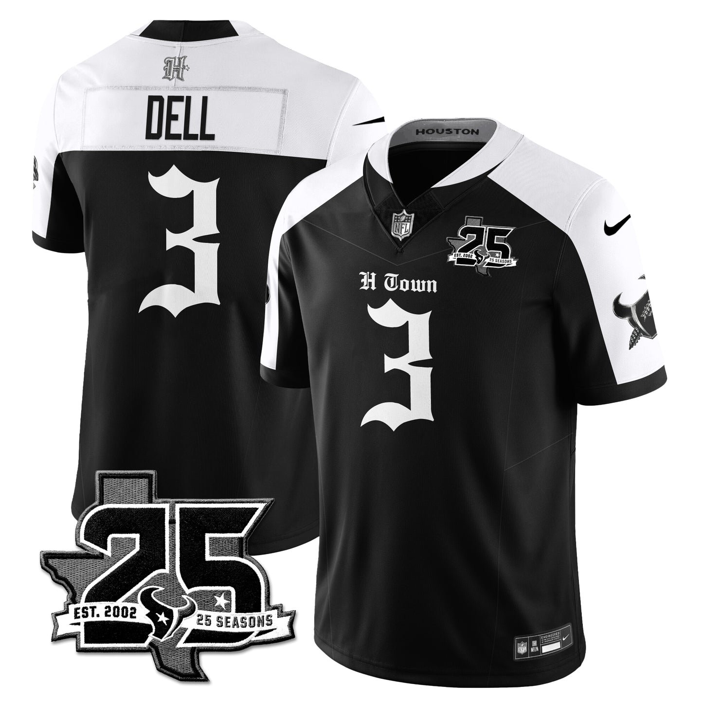 HOU 25th Seasons in 2026 Gothic Vapor Gold Edition Limited Jersey - All Stitched